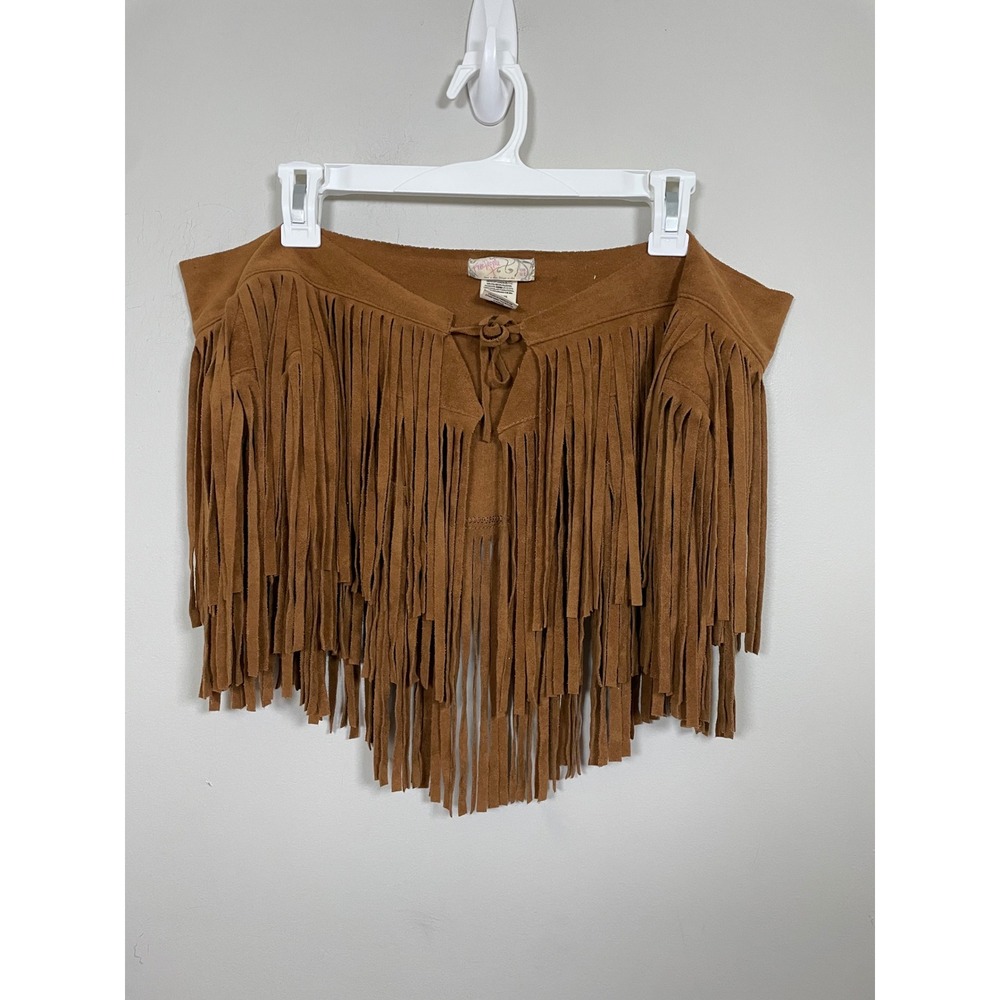 Free People Faux Suede Fringe Belt One Size Western Boho Festival Cowgirl